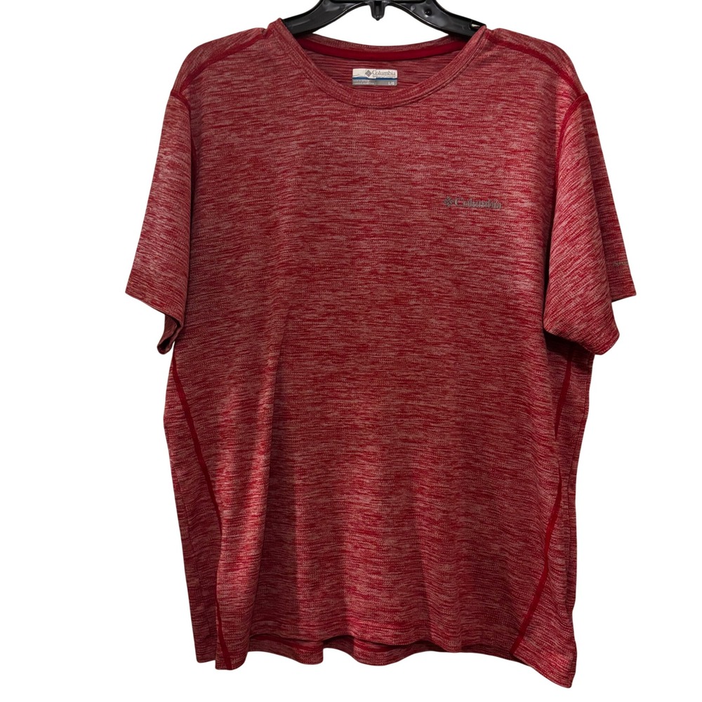 Columbia Men's Athletic Tee Large Red Heathered Quick Dry